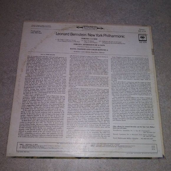 Leonard Bernstein New York Philharmonic LP Record Album ML 6754 COLUMBIA - Picture 2 of 6